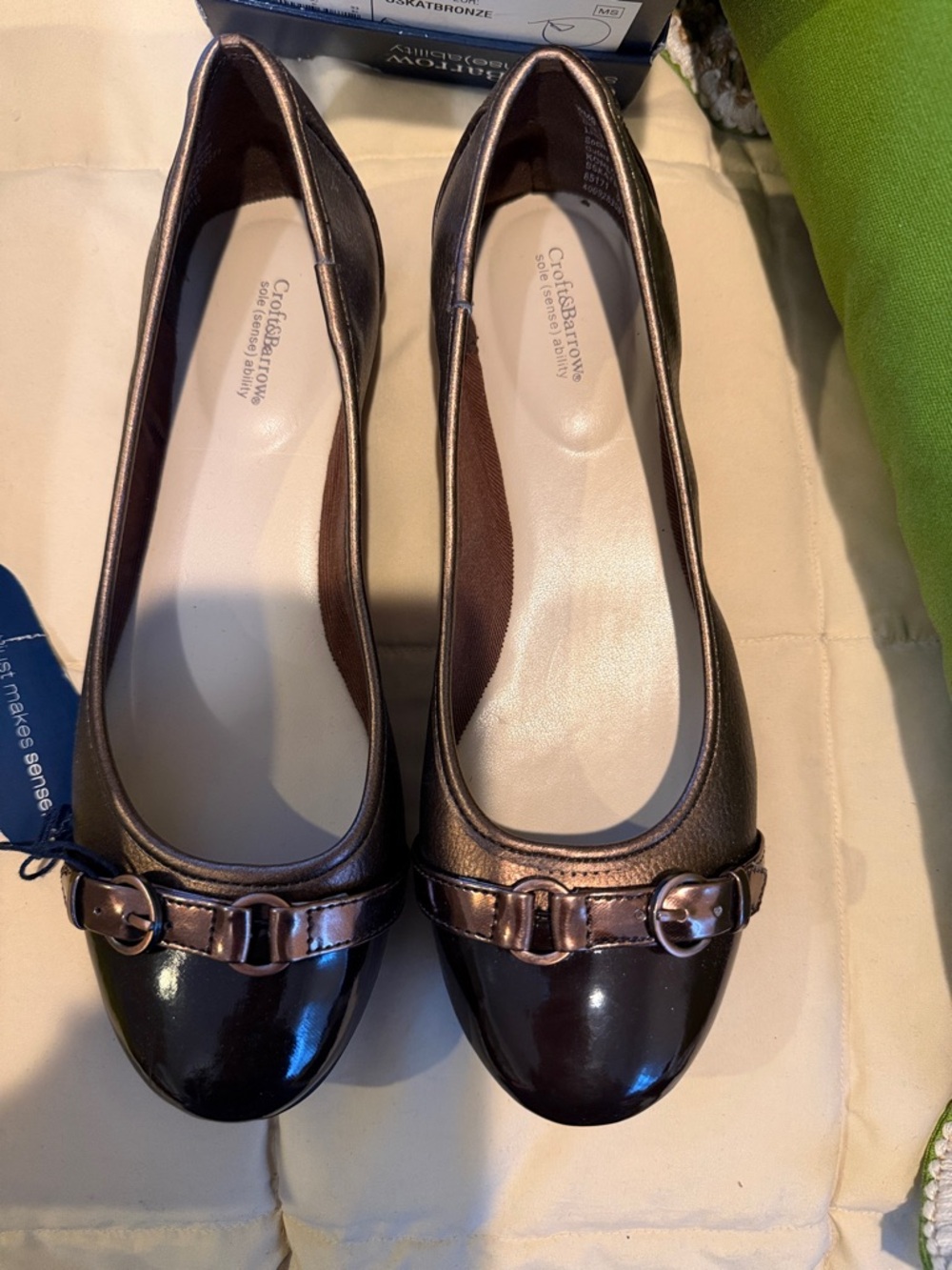 croft & barrow Metallic Bronze Cap-Toe Ballet Flats